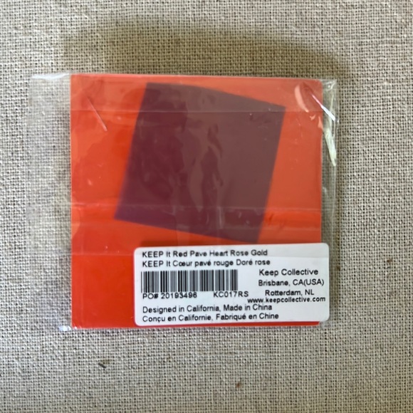 KEEP COLLECTIVE red pave heart charm rose gold - Picture 3 of 3